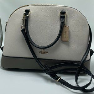 COACH med/large black & white shoulder purse (color block sierra satchel)